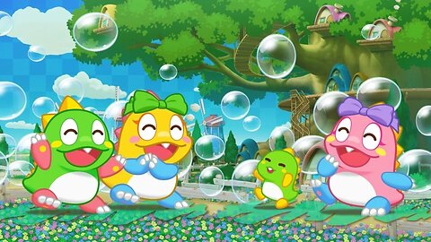 Bubble Bobble . Stage 7 . Two Players . Co-Op (NES) Played by Zeni & Frezhor