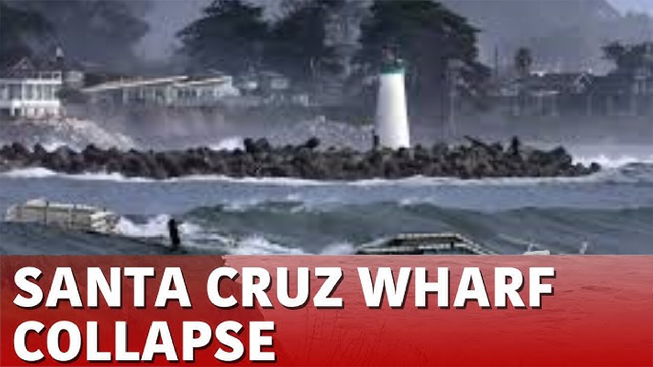 Santa Cruz Wharf Partially Collapses as Pacific Storm Pounds California's Coast