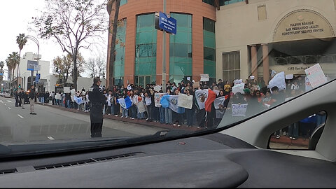 Van Nuys , Los Angeles Mexican flags, and fuck Trump, shouting in front of police officers. 👮‍♂️