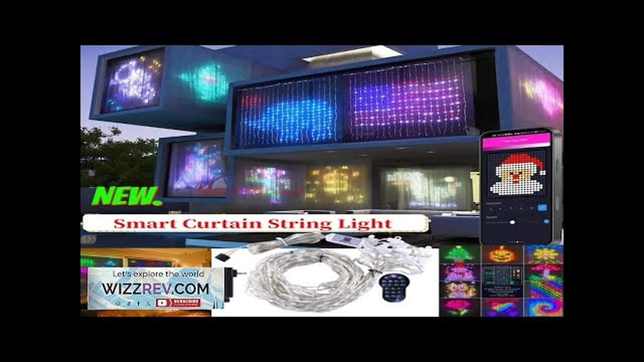 Smart Curtain String Light LED RGB Bluetooth APP Control Curtain Lights DIY Review