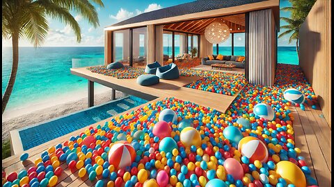 I FILLED MY ISLAND HOUSE WITH BALL PIT BALLS!