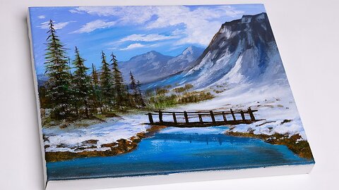 Acrylic Landscape Painting _ Snowy Morning _ Winter Painting