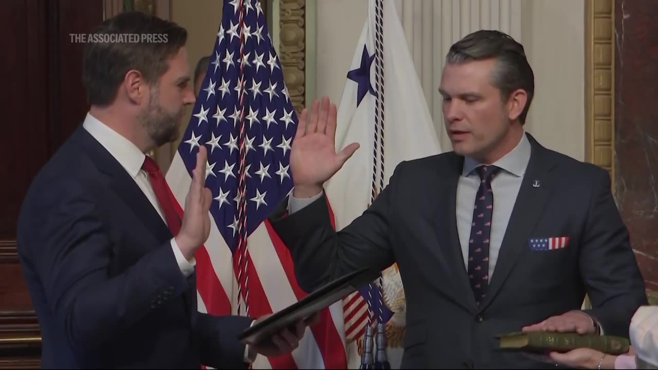 Pete Hegseth is sworn in as defense secretary after dramatic Senate vote