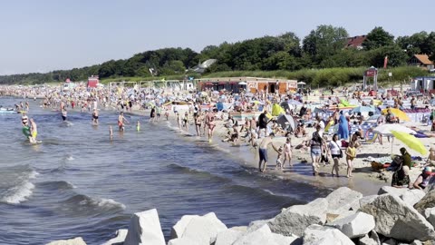 Ustka beach and port