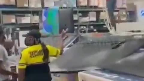 Nigger King Kong wrecks 1000 s of TV s in Costco.mp4