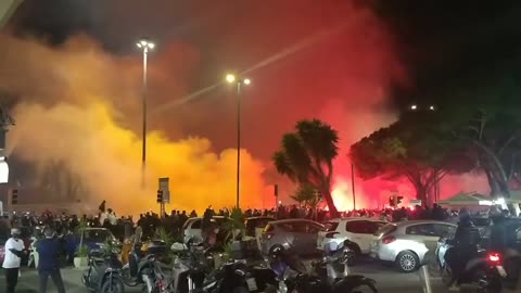 Napoli fans (show outside 'Stadio Diego Maradona')