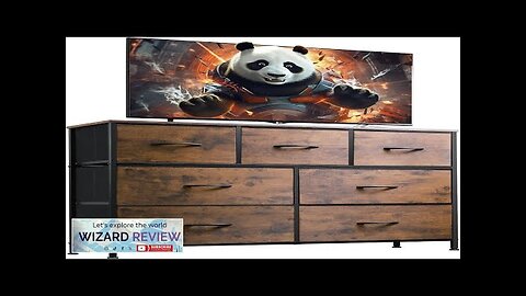 WLIVE Dresser TV Stand Entertainment Center with Fabric Chest of Drawers Review