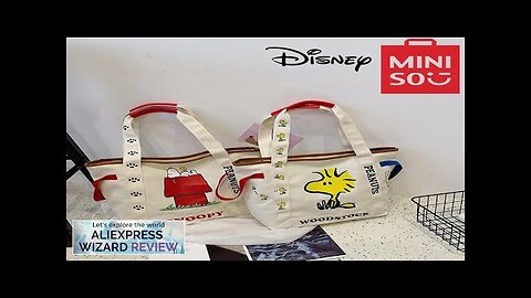 MINISO Disney Cartoon Snoopy Large Capacity Canvas Bag Student Handbag Shoulder Bag Review