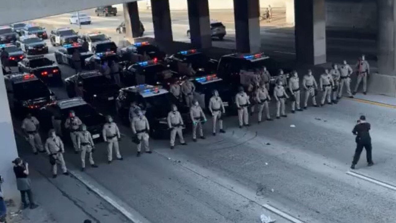 A Mob Of Mexicans Take Over The 101 Freeway In LA And Cops Are Ready To Crack Skulls