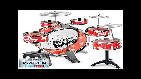 6-Piece Kids Drum Set Drum Kit Jazz Drum Set with Folding Step Review