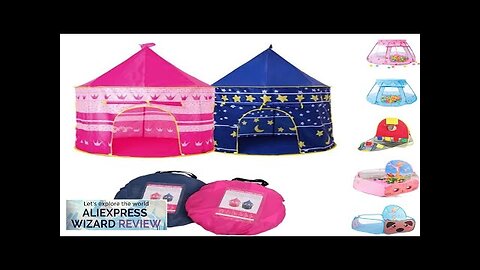 Infant Toddler Folding Tents Portable Castle Kids Pink Blue Play House Camping Review