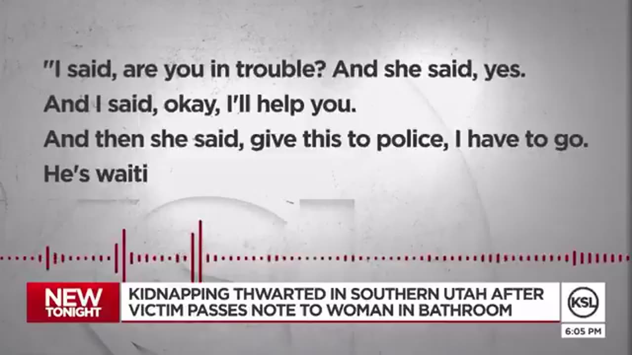 Woman rescued from kidnapping after passing note to bystander at Utah gas station