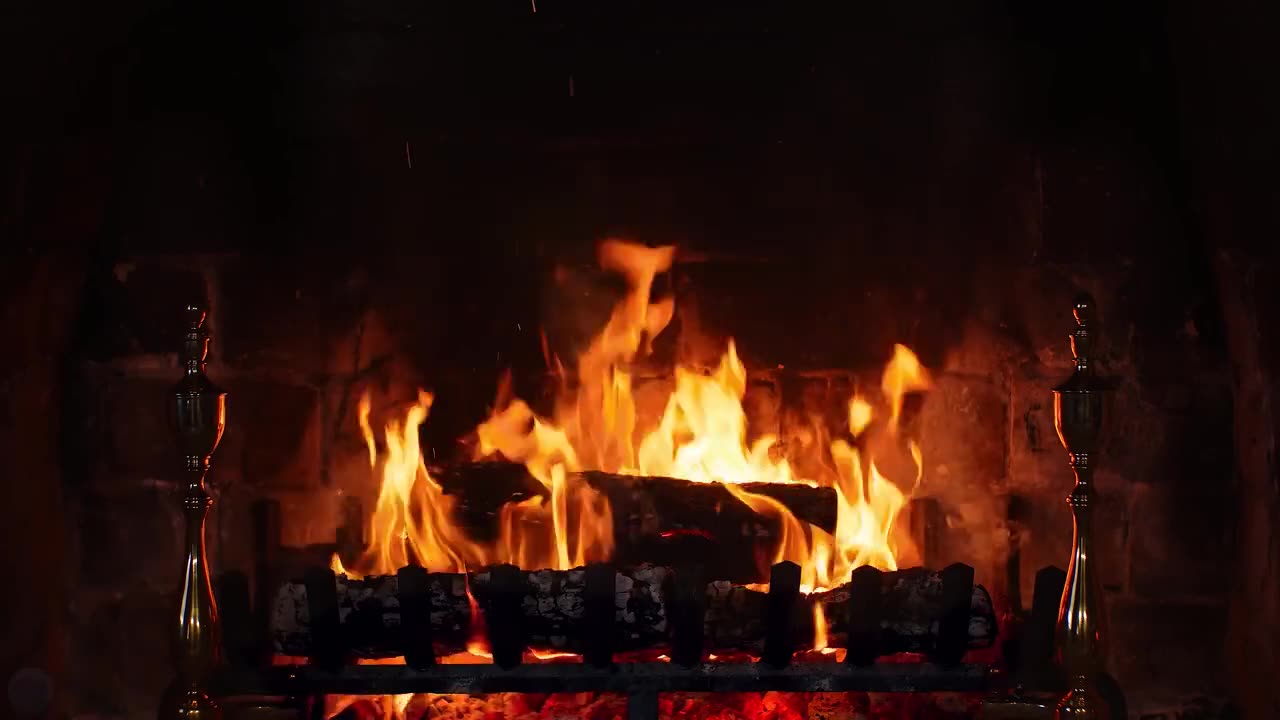 Cozy Yule Log (NO MUSIC, Crackling Fireplace & Christmas Ambience Only) | #MerryChristmas 🎄