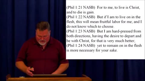 Philippians 1 - Paul hated sin in his life so much, he did not want to stay in his body. 2016