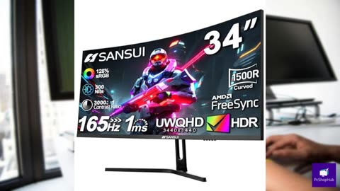 SANSUI 34-Inch Curved Gaming Monitor