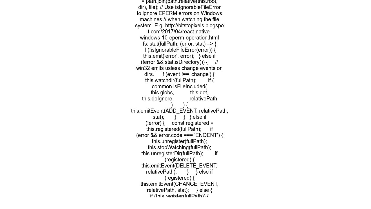 React Native - Constant errors like &quot;Error EPERM operation not permitted, lstat ...&quot;