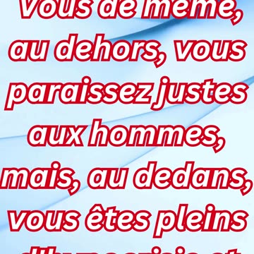 "L'hypocrisie dévoilée" Matthieu 23:28#shorts #youtube #jesus #ytshorts #yt #shortvideo #youtubeshor