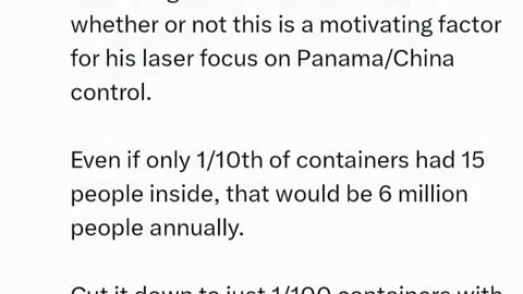Panama canal is very important stop children from being trafficked and drugs