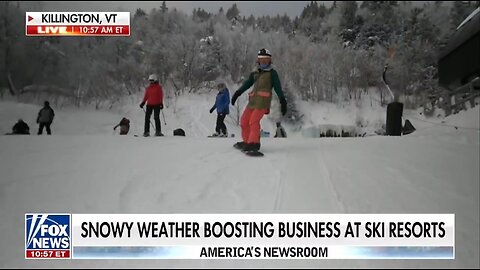 Fox News' Madison Alworth Reports Live While Snowboarding