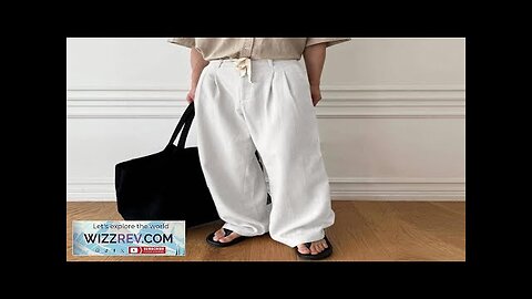 INCERUN Mens Double Pleated Straight Leg Casual Pant Comftable Simple Solid Color Review