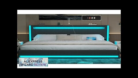 King Size Bed Frame and Adjustable Headboard Light up King Size Platform Review