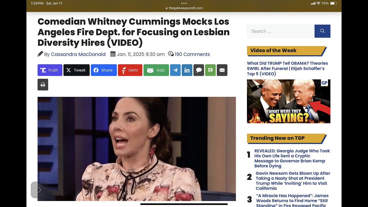 Comedian Whitney Cummings Mocks Los Angeles Fire Dept. for Focusing on Lesbian Diversity Hires