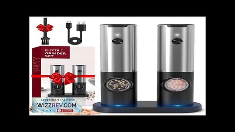 Rechargeable Electric Salt And Pepper Grinder Set with Charging Base Stainless Steel Review