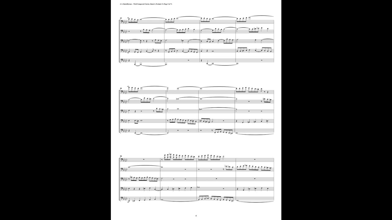 J.S. Bach - Well-Tempered Clavier: Part 2 - Prelude 11 (Euphonium-Tuba Quintet)