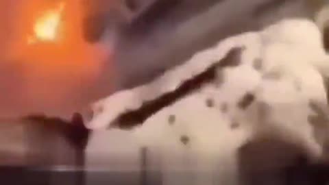 The goat wants to enter the fireplace!