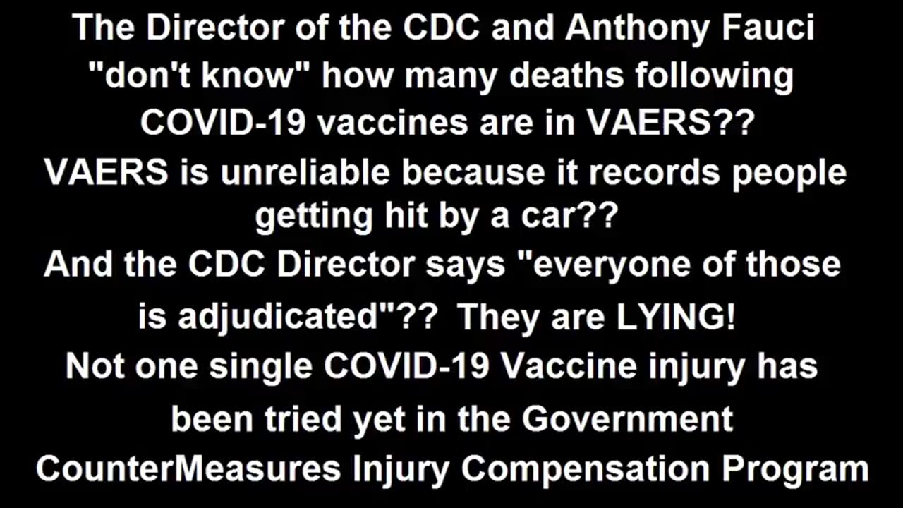 Fauci and CDC Director Rochelle Walensky Lie Under Oath Regarding VAERS COVID-19 Vaccine Deaths