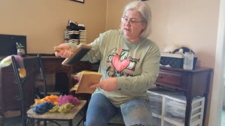 Handcarding Wool for Color-Striped Yarn 03-05-25