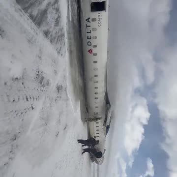 Delta plane crashes and flips over at Toronto Pearson International Airport
