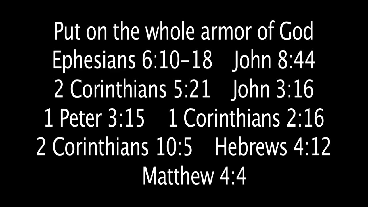 Sunday January 12, 2025. Put on the whole armor of God.