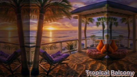 Beach Balcony Tropical Music.