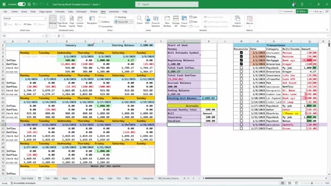 Cashflow and Budget Spreadsheet