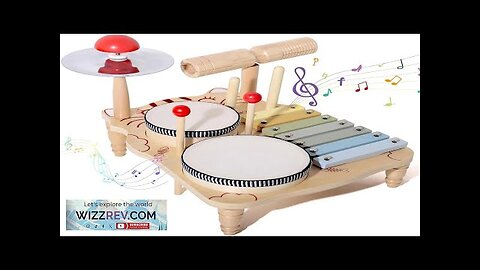 Wooden Xylophone Drum Set For ToddlersMontessori Baby Musical Instruments Toys Drum Set Review