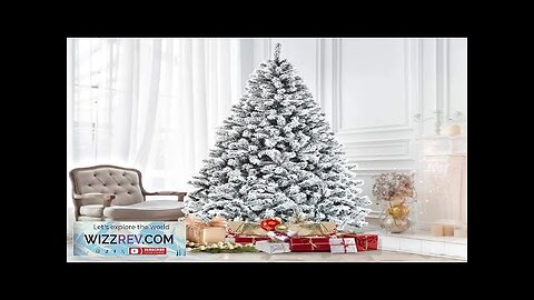 7.5FT Snow Flocked Christmas Tree Foldable Metal Stand Full Hinged Christmas Tree Review