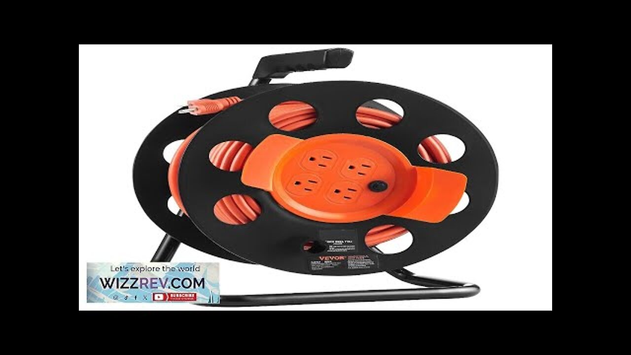 VEVOR Extension Cord Reel 100FT with 4 Outlets and Dust Cover Heavy Review