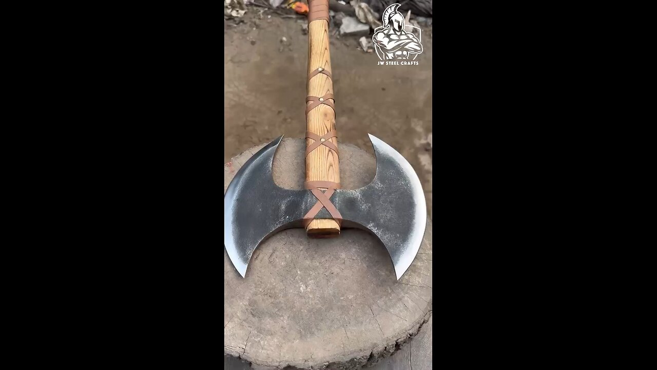 Double-Headed Viking Axe – Rugged, Hand-Forged Battle Blade
