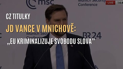 Americký viceprezident JD Vance v Mnichově: „EU kriminalizuje svobodu slova” (CZ TITULKY)