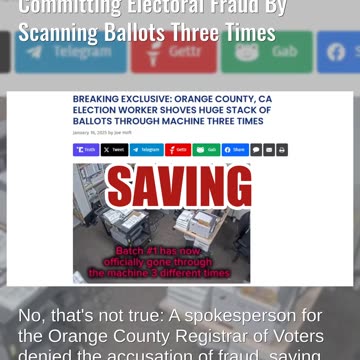 Fact Check: Video Does NOT Show California Election Worker Fraudulently Scanning Ballots Three Times