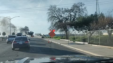 ARSON FIRE NEAR POST OFFICE... STOCKTON CALIFORNIA