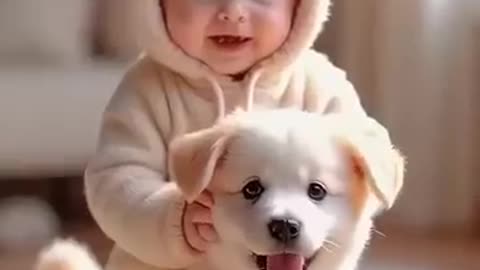 Lovely Cutie baby with animals