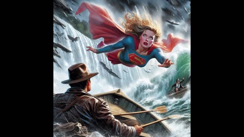 Supergirl & Superman at Niagara Falls (AI Art)