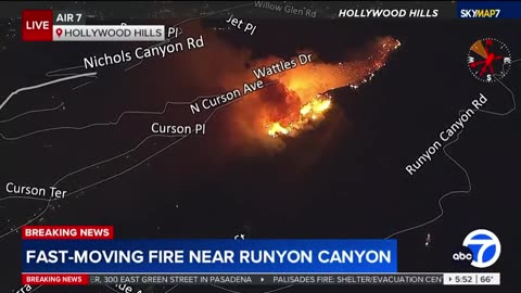 LIVE: HOLLYWOOD HILLS ON FIRE