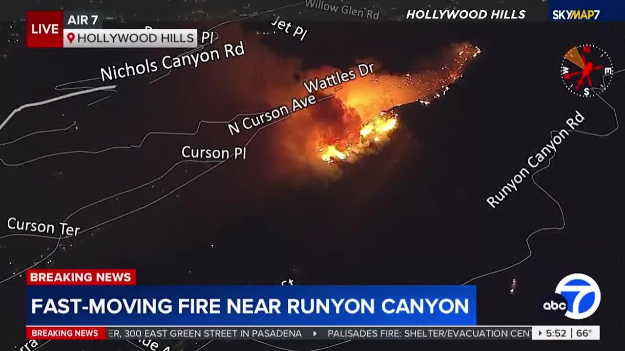 LIVE: HOLLYWOOD HILLS ON FIRE