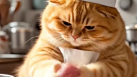 ai cut cat cooking video#cat#cooking