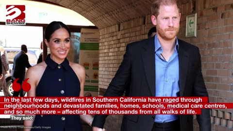 Duke and Duchess of Sussex have opened their home to friends fleeing wildfires