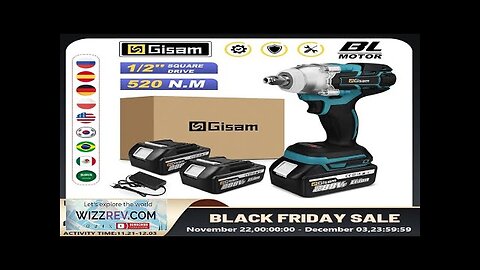 Gisam 520N.M Brushless Electric Impact Wrench Cordless Electric Wrench 1/2 inch Review