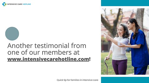 Another Testimonial from One of Our Members at www.intensivecarehotline.com!